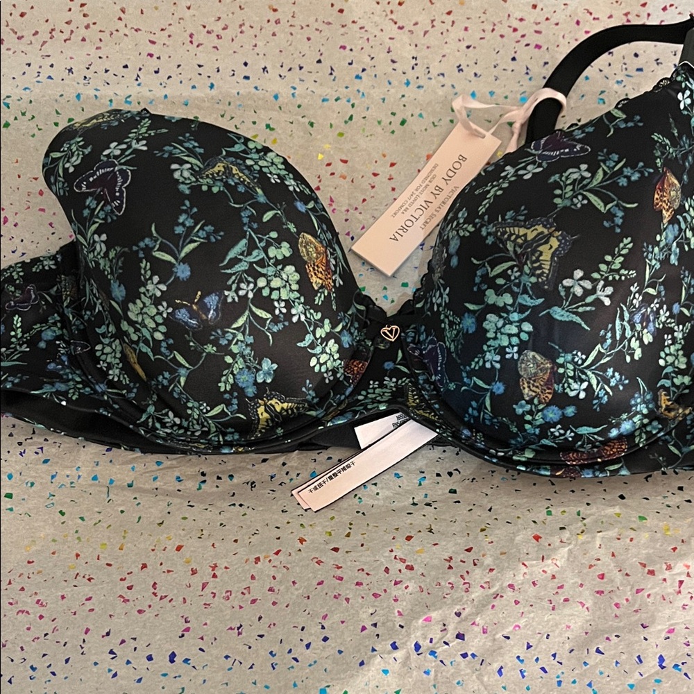 Victoria's Secret Black Floral Bra